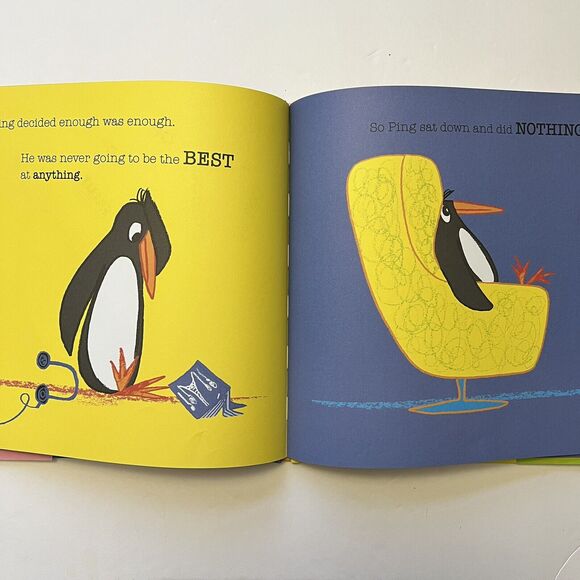 Set Of 2 Childrens Story Books Hardcover Pin and Pong and Fidgety Fish - Picture 4 of 9